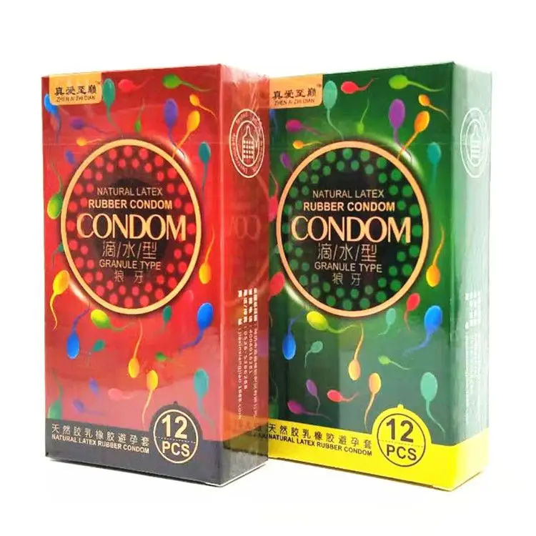 

12 pcs male dotted condom more fun ribbed&dotted condom with certificates