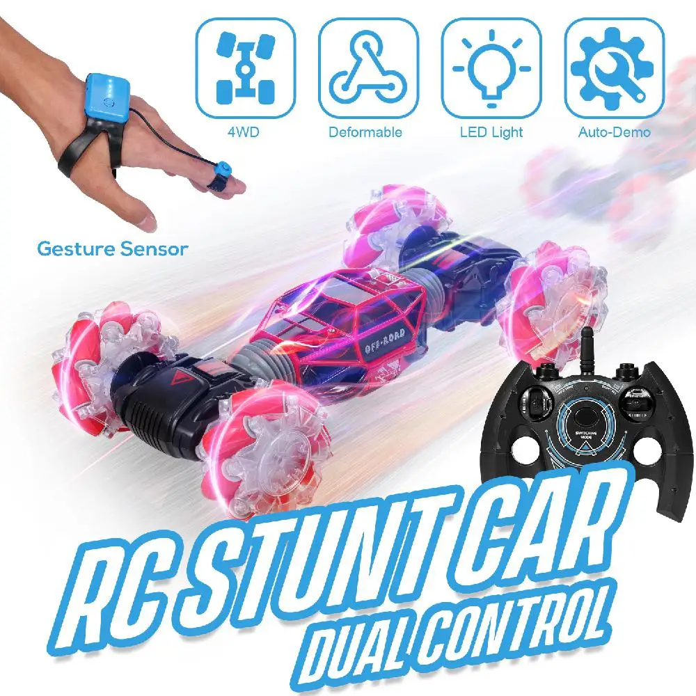

HobbyLane 1:16 4WD RC Stunt Car Watch Control Deformable Gesture Induction with LED Light Electric Transform Drift Toy