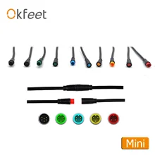 Okfeet мини Julet 2 3 4 5 6pin водонепроницаемый кабельный разъем для Ebike светильник дроссельной заслонки Ebrake дисплей Ebike удлинитель кабеля