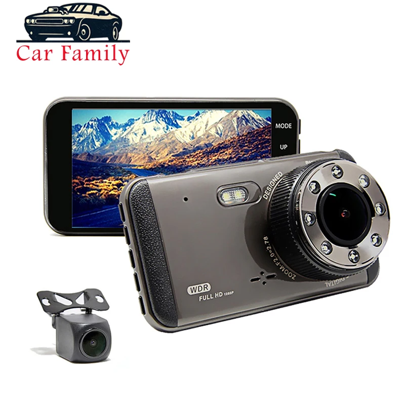 Автомобильный видеорегистратор 4 &quotIPS Full HD 1080P WDR с функцией ночного видения