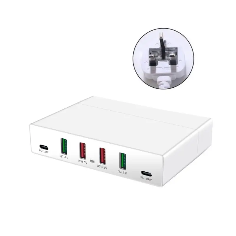72 Вт QC3.0 Quick Charge 3,0 4x USB Dual USB C type-C PD быстрая зарядная станция Hub H37E