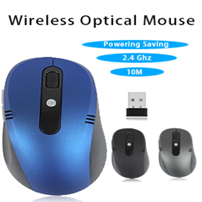 2.4GHz Wireless Optical Mouse USB 2.0 Receiver Adjustable for PC Desktop Laptop^