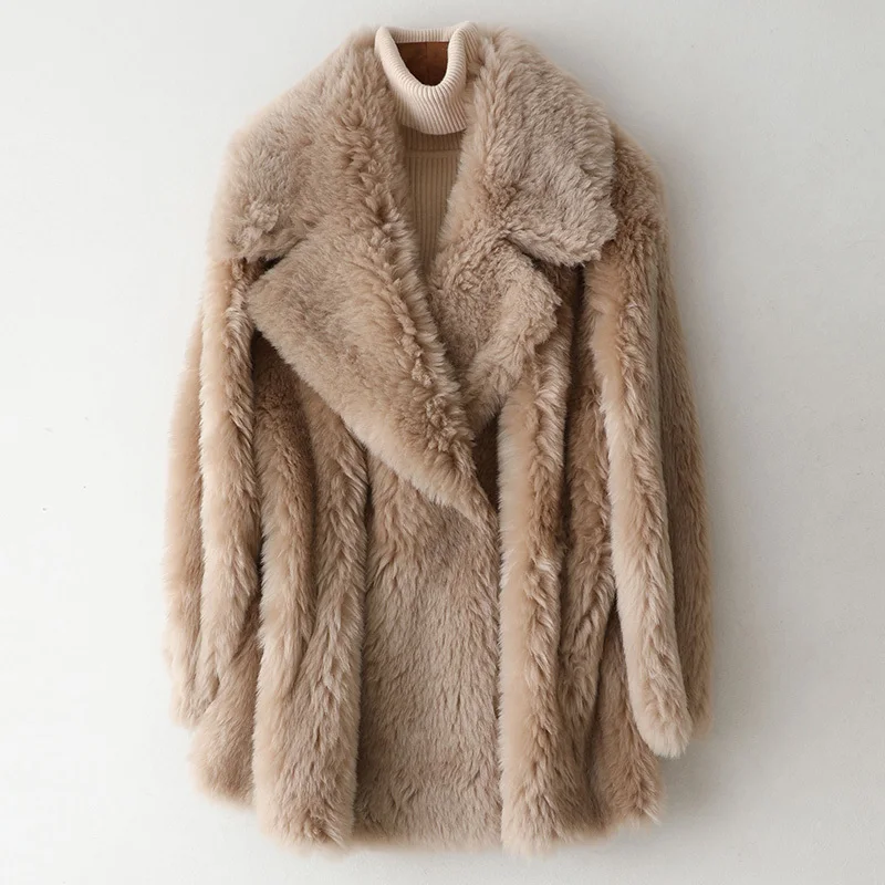 

Real Fur Coat Autumn Winter Coat Female 100% Wool Jacket Women Clothes 2020 Korean Vintage Sheep Shearling Fur Tops ZT4130