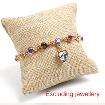 

2pcs Practical Storage Watch Earring Linen Displaying Jewelry Soft Mini Small Pillow Bracelet Holder