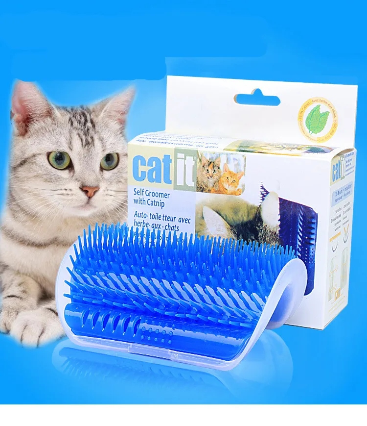 Pet Cat Self Groomer For Cat Grooming Tool Hair Removal Comb Dogs Cat Brush Hair Shedding Trimming Massage Device With Catnip