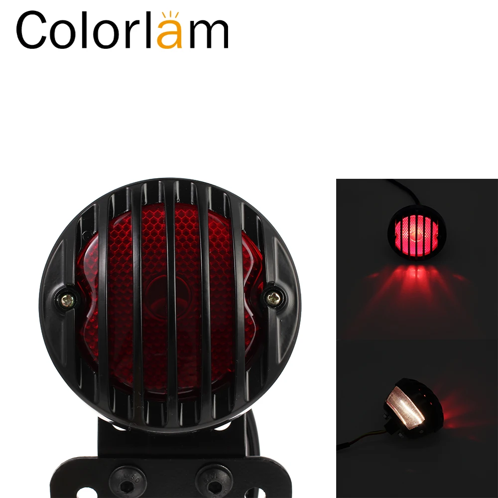 

Colorlam Motorcycle Number License Plate Light Bracket Side Mount Tail Light Stop Light for Harley Sportbike
