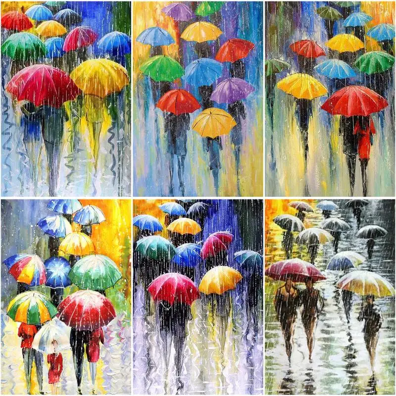 

RUOPOTY 60x75cm Frame Painting By Number For Adults Acrylic Paint On Canvas Umbrella Coloring By Numbers For Home Decors