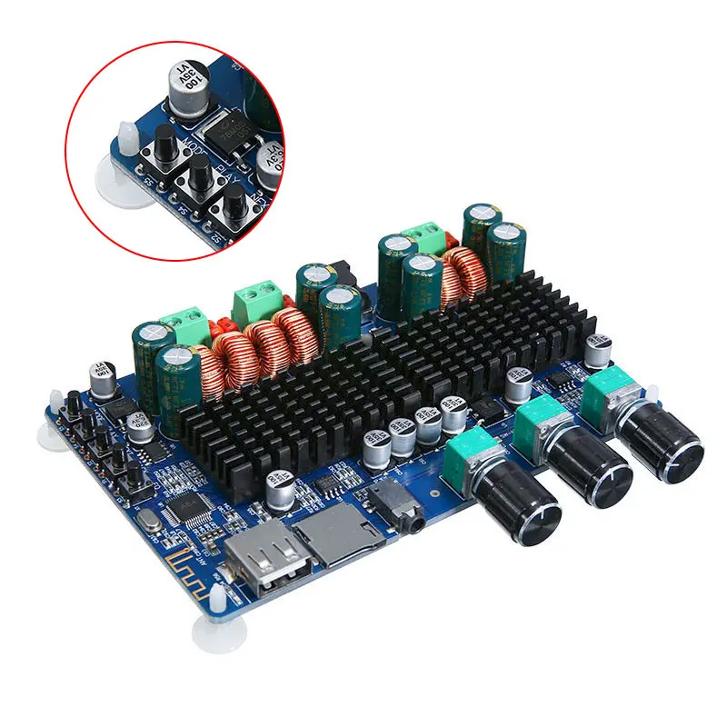 

Amplifier Board TPA3116 D2 2x50W+100W 2.1 Channel bluetooth Digital Subwoofer Power Amplifier Module for Speaker