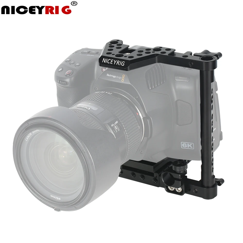 Kit Gabbia Mezza Fotocamera Niceyrig Con Piastra Di Base Manfrotto Per Blackmagic Pocket Cinema Camera 6K Pro