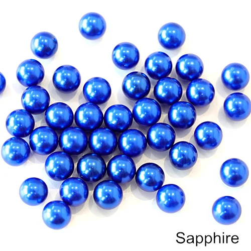 Sapphire 8 мм 34 цвета круглый жемчуг Смола Имитация амулеты ювелирные бусины без отверстий для DIY ремесло украшение для альбома B1285 - Color: Sapphire
