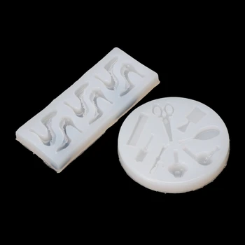 

DIY Barber Tools Set High Heels Silicone Jewelry Pendants DIY Mold Baking Tools 634D