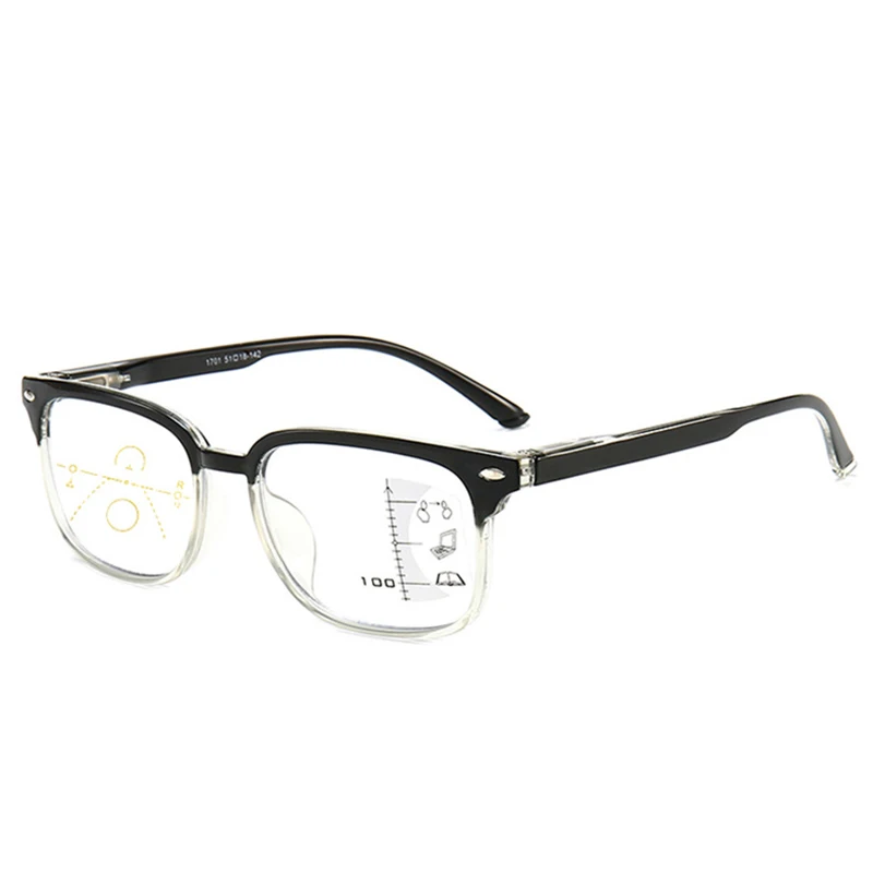 SAOIOAS двухцелевой зум очки для чтения прогрессивные мульти-фокус анти-синий луч Часы сотовый телефон высокой четкости очки для пожилых людей - Цвет оправы: B2 Transparent gray