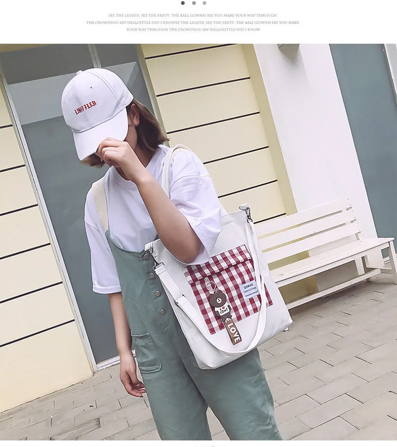 Multi-Purpose INS-Style Shoulder Canvas Bag Shoulder Women's Shoulder Korean-style Toth WOMEN'S Bag Students bu xi dai