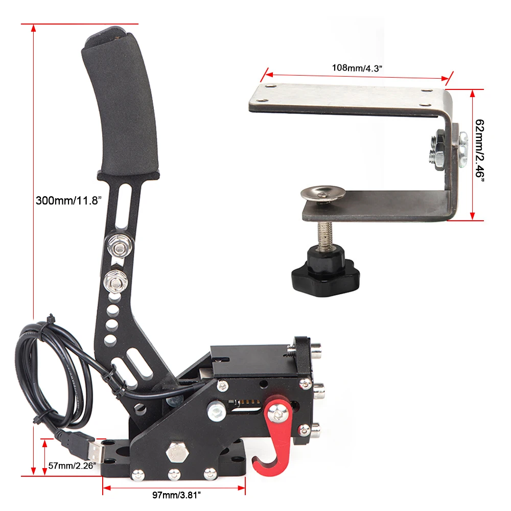 16Bit Hall Sensor USB Handbrake For SIM Racing Games Logitech G25/27/29 T300 T500 For PC Windows DIRT RALLY