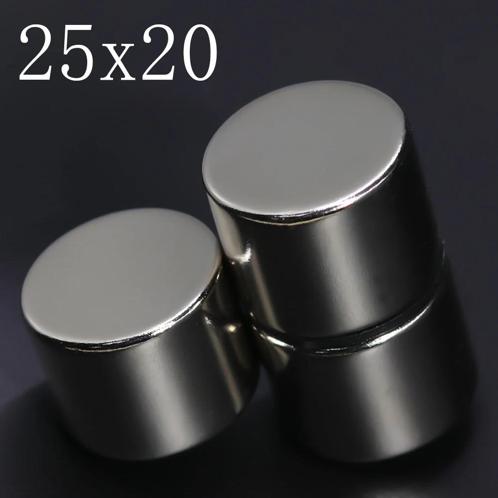 1/2/5 Pcs 25x20 Neodymium Magnet 25mm x 20mm N35 NdFeB Round Super Powerful Strong Permanent Magnetic imanes Disc 25x20