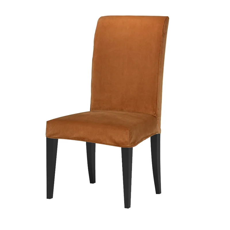 Бархатный обеденный чехол для кресла спандекс эластичный чехол для кресла чехол для стула офиса свадьбы столовой чехол для стула стрейч - Цвет: Camel