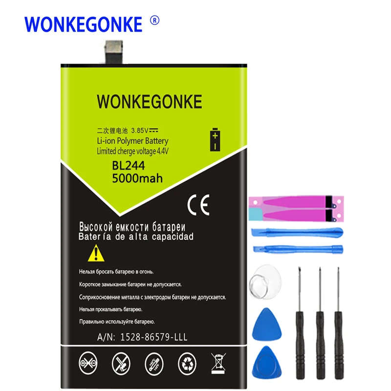 Аккумулятор WONKEGONKE BL244 для Lenovo P1 C58 C72 P1c58 | Мобильные телефоны и аксессуары