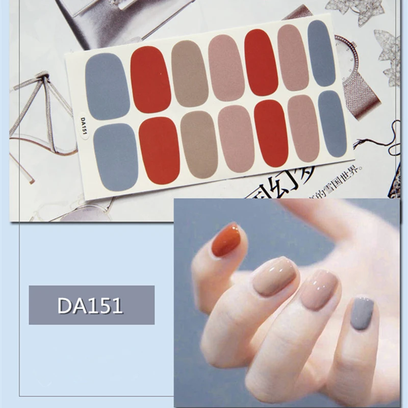 14 насадок/листов, зимний дизайн, наклейки для свитера, наклейки для ногтей, цветные насадок для рукоделия, самоклеющиеся наклейки для женщин, украшения для ногтей - Цвет: DA151