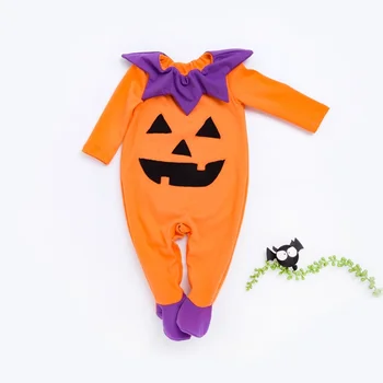 

halloween party pumpkin baby climbing clothing with foot cotton long-sleeved one-piece newborn infant toddler romper overalls