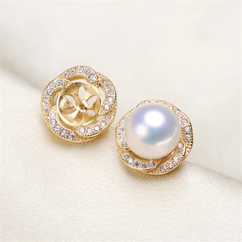 

Plated Silver Earrings Mountings Pearl Ear Wires Earrings Hook Findings Settings for DIY Stud Earrings Jewelry Making Findings