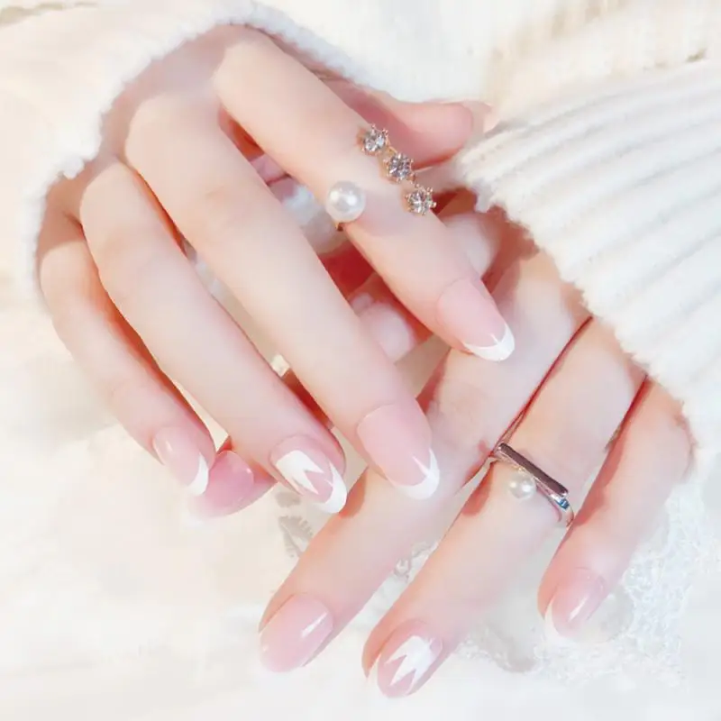 24 шт. классический дизайн Флейта с клеем стикер UV Gel Nails Flase светильник розовый
