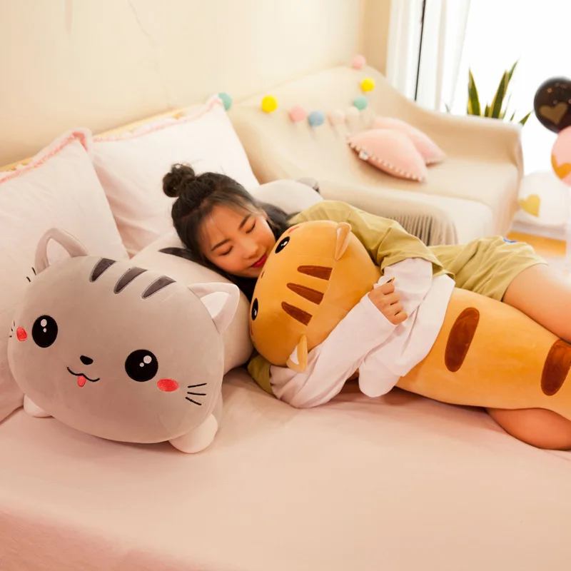 50/130 cm long chat oreiller en peluche jouet doux en peluche animal enfants cadeau décor à la maison fille cadeau WJ290