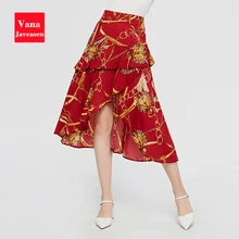 Красная плиссированная юбка с высокой талией, женские вечерние юбки в стиле бохо, женская одежда, нестандартная плиссированная юбка для женщин