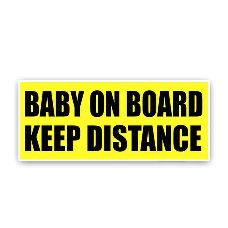 

Hot Interesting Warning Keep Distance Baby on Board Car Sticker Motorcycle Decals Bumper KK Decorative PVC 18cm *8cm