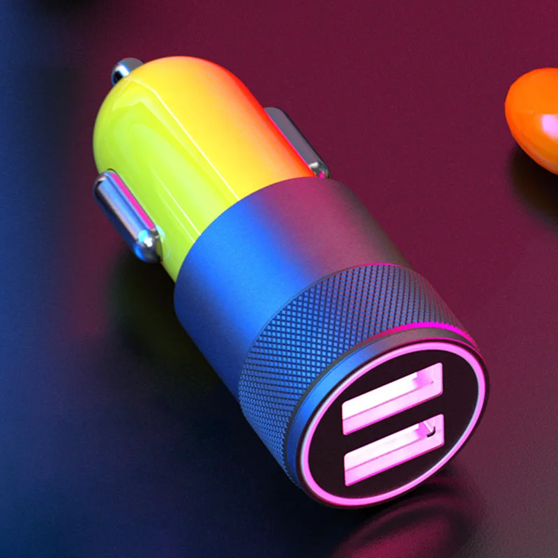 Автомобильное зарядное устройство 2 usb-порта быстрая зарядка сплав для