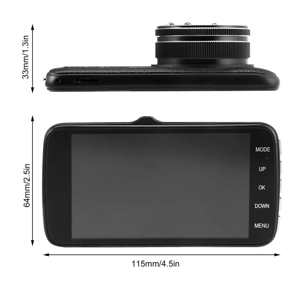 4 дюйма G-sensor 140 градусов широкоугольная HD Видеорегистраторы для автомобилей вождения Регистраторы видеокамера