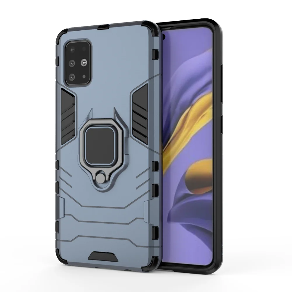 Чехол Tigenkey для samsung Galaxy A51, задняя крышка с подставкой, противоударный чехол для Galaxy A51, чехол - Цвет: NavyBlue