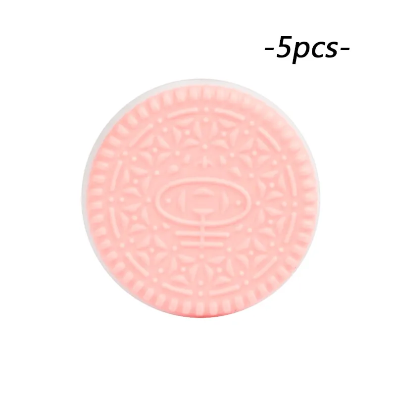 rose quartz LOFCA силиконов бусов мини-печенье 5 шт., для пищевых продуктов силиконовые соски с цепочкой для младенцев аксессуары Прорезыватели для зубов цепочка для прорезывания зубов для изготовления - Цвет: rose quartz