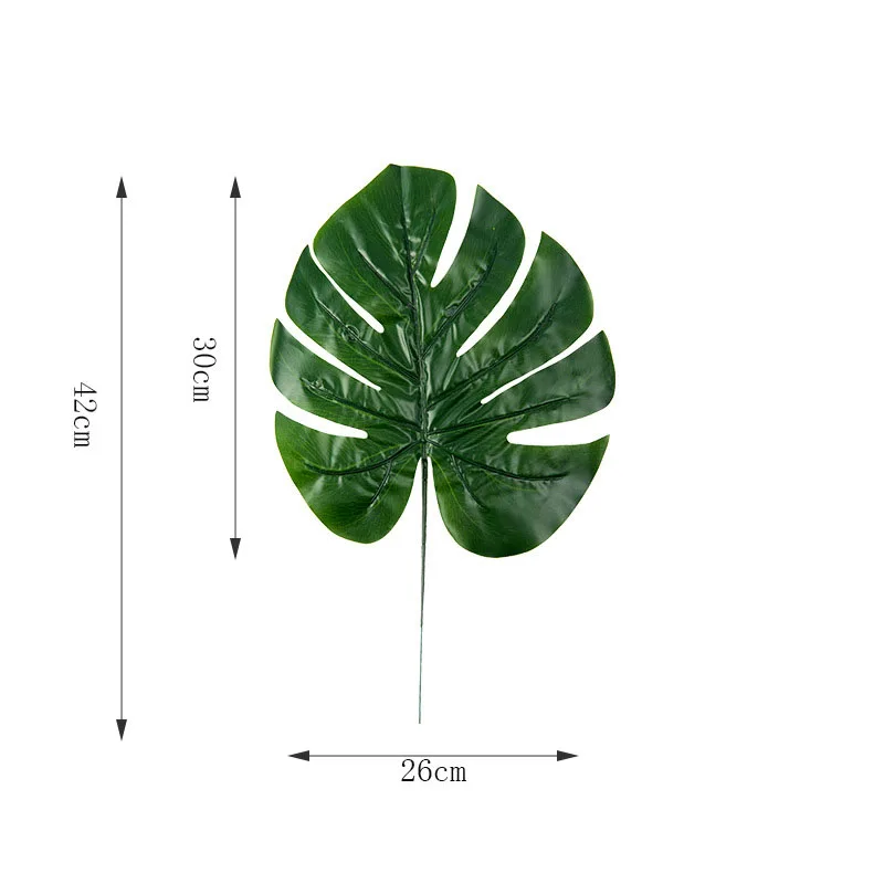 Цельные пластиковые искусственные растения monstera, тропические листья пальмы, украшения для дома и сада, аксессуары для фотосъемки - Цвет: DuanGanGuoJiao