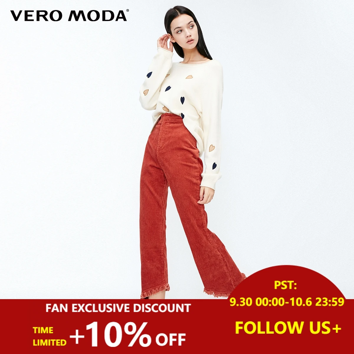 

Vero Moda 2019 New Arrivals National Style Raw-edge Cuffs High Waist Casual Crop Pants | 318450507
