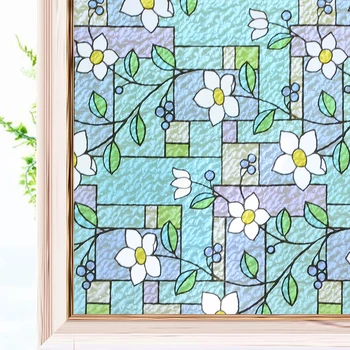 

Matte Window Film Stained Glass Decorative Uv Window Sticker Privacy Vinyl Frosted Adhesive Film Window Decal for Glass Window