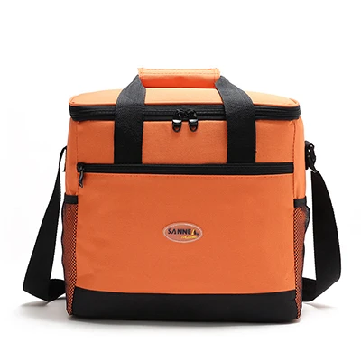 Orange 16L сумки для обеда изолированная сумка с охладителем сумки для пикника с боковыми сетчатыми карманами регулируемый плечевой ремень для пляжа на открытом воздухе кемпинга - Цвет: Orange