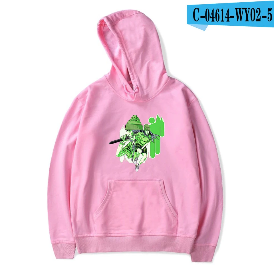 pink Популярные белые худи Billie Eilish для женщин и мужчин, модные пуловеры с капюшоном для девочек, уличная одежда с принтом Billie Eilish, повседневные толстовки - Цвет: pink