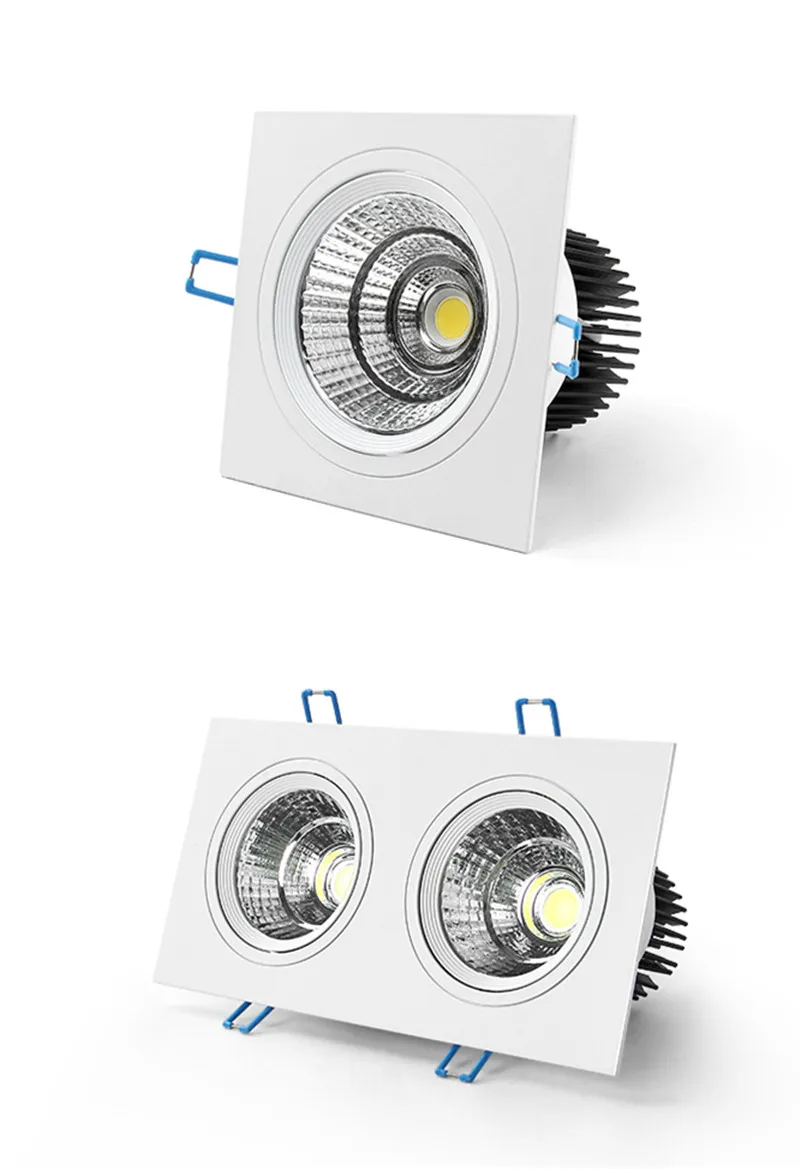 1 шт. 5 Вт 7 Вт 10 Вт AC85V-265V 110 В/220 В светодиодный потолочный светильник с регулируемой яркостью квадратный cob светильник Встраиваемый светодиодный точечный светильник светодиодный светильник
