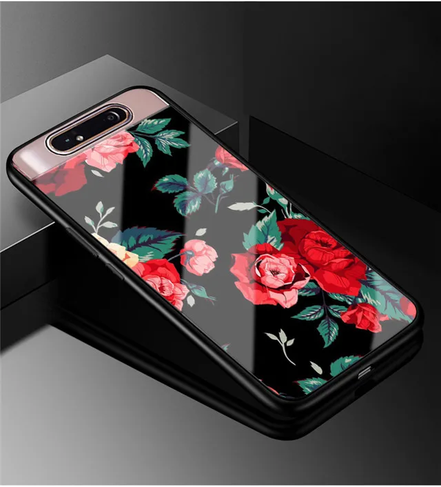 22 Для samsung Galaxy A80 чехол 6,7 ''закаленное стекло твердая задняя крышка для samsung Galaxy A90 A 80 мягкий чехол для телефона бампер - Цвет: 22