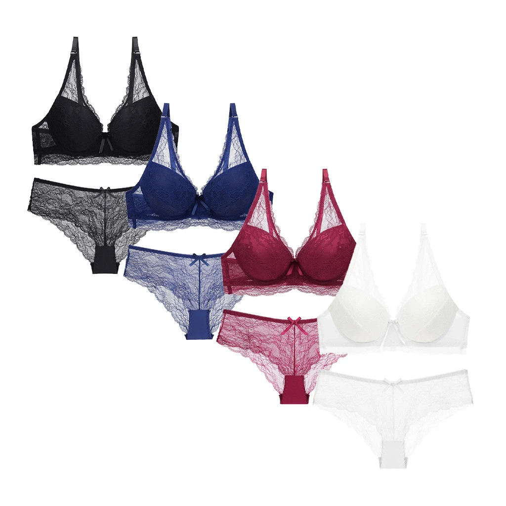 Conjunto de ropa de encaje transparente Sexy para maduras de moda|Conjunto de sujetador braga| - AliExpress