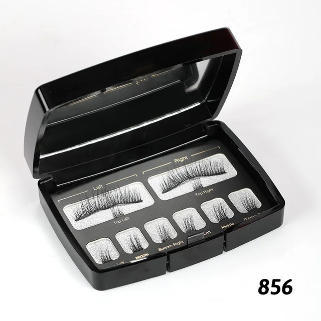 Natural Long Magnetic False Eyelashes With 3 Magnets Handmade 3D/6D Magnet Fake Lashes Acrylic Box Makeup Tool Cosmetics 2