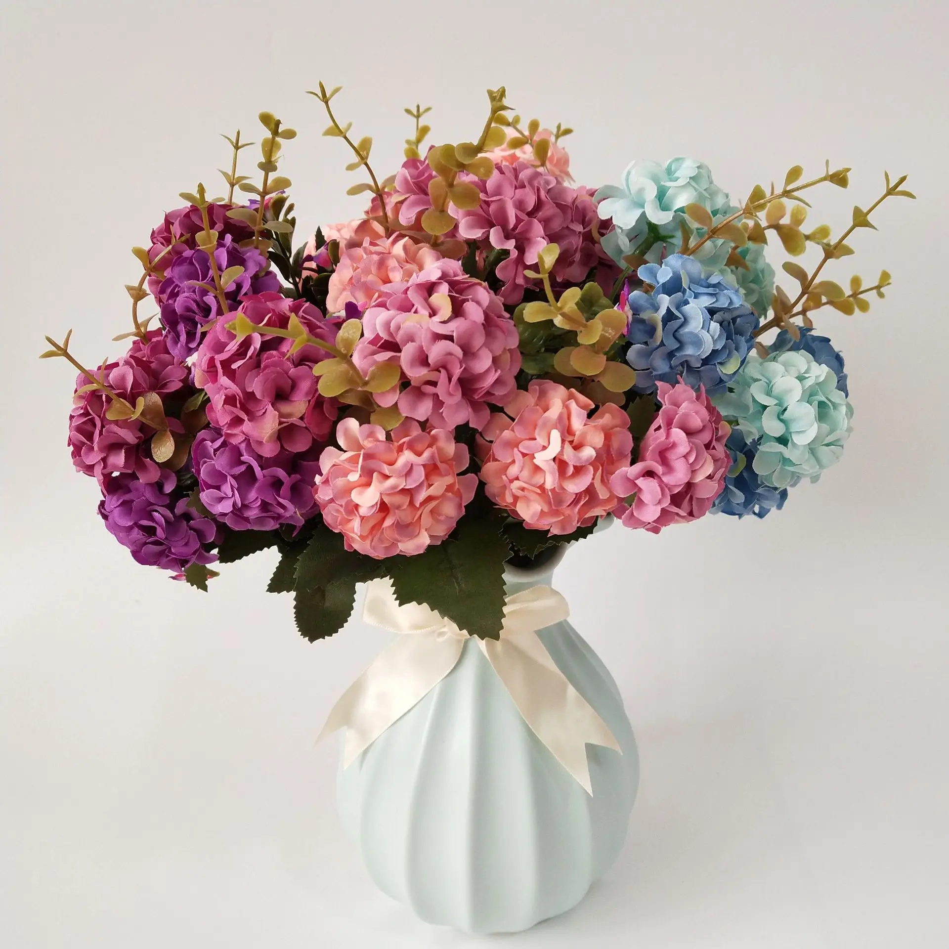 

10 Heads Artificial Flowers Onion Balls Chrysanthemum Small Fake Flower Bouquet for Wedding Party Home Decoration Silk Flowers
