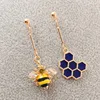 Fashionable honeycomb hexagonal enamel earrings, honeycomb bee irregular earrings, simple and elegant geometric earrings ► Photo 3/6