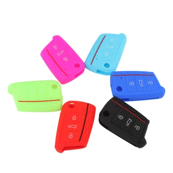 

Silicone Key Case Cover Fit for Volkswagen VW Golf 7 mk7 for Skoda Octavia A7 Key Portect Case Car Accessories