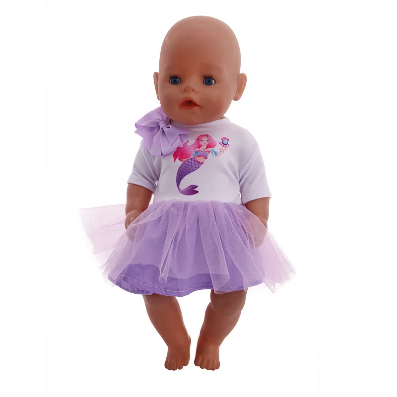 LUCKDOLL/платье с цветочным рисунком и животным узором, подходит для 18 дюймов, американский 43 см, Детская кукла, одежда, аксессуары, GirlsToys, поколение, рождественский подарок