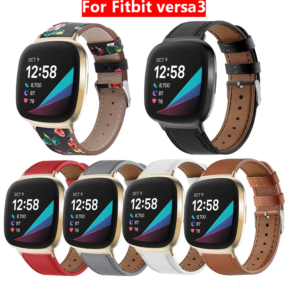 Аксессуары для часов fitbit versa 3 кожаный ремешок наручных сменный FitBit versa3 высшего