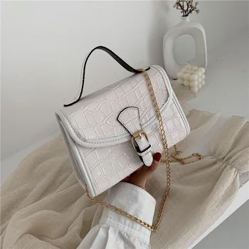 

2020 new handbags crocodile pattern retro portable small square bag pu shoulder messenger square bag designer bags