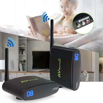 

5.8GHz Digital STB Wireless AV Sender PAL/NTSC System 200M Wireless Audio Video Transmitter and Receiver For phone, dvd, player