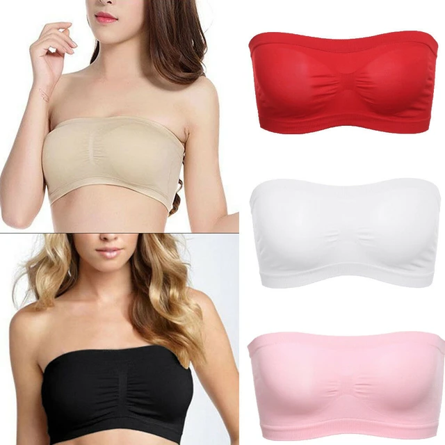 Tops Brassiere Bandeau Bra, Women's Strapless Top, Women's Bandeau Bra