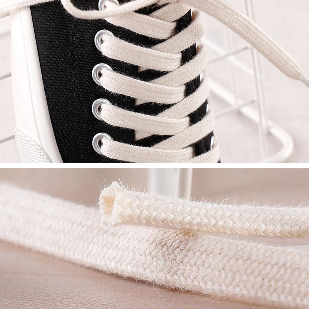 Хлопковые шнурки двухслойные мягкие плоские шнурки для кроссовок парусиновые кожаные шнурки для обуви Черный Белый Бежевый 100 см 120 см 140 см 160 см